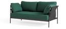 Can Sofa 2.0, Two-seater, Fabric Olavi by HAY 16 - Blue-green, Black