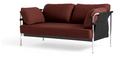 Can Sofa 2.0, Two-seater, Fabric Steelcut 655 - Dark red, Chrome