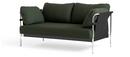 Can Sofa 2.0, Two-seater, Fabric Steelcut 975 - Fir, Chrome