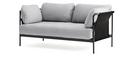 Can Sofa 2.0, Two-seater, Fabric Surface by HAY 120 - Light grey, Black