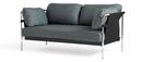 Can Sofa 2.0, Two-seater, Fabric Surface by HAY 990 - Petrol, Chrome