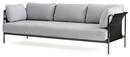 Can Sofa 2.0, Three-seater, Fabric Surface by HAY 120 - Light grey, Black