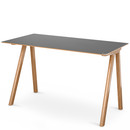 Copenhague Desk CPH90, Lacquered oak, Linoleum grey