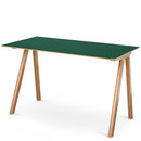 Copenhague Desk CPH90, Lacquered oak, Linoleum green