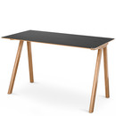 Copenhague Desk CPH90, Lacquered oak, Linoleum black