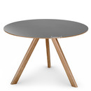 Copenhague Round Table CPH20, Ø 120 x H 74, Lacquered oak, Linoleum grey