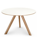 Copenhague Round Table CPH20, Ø 120 x H 74, Lacquered oak, Linoleum off-white