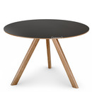 Copenhague Round Table CPH20, Ø 120 x H 74, Lacquered oak, Linoleum black