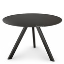 Copenhague Round Table CPH20, Ø 120 x H 74, Black lacquered oak, Linoleum black