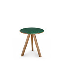 Copenhague Round Table CPH20, Ø 50 x H 49, Lacquered oak, Linoleum green