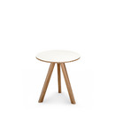 Copenhague Round Table CPH20, Ø 50 x H 49, Lacquered oak, Linoleum off-white
