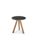 Copenhague Round Table CPH20, Ø 50 x H 49, Lacquered oak, Linoleum black