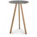 Copenhague Round Table CPH20, Ø 70 x H 105, Lacquered oak, Linoleum grey