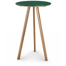 Copenhague Round Table CPH20, Ø 70 x H 105, Lacquered oak, Linoleum green