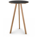 Copenhague Round Table CPH20, Ø 70 x H 105, Lacquered oak, Linoleum black