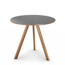 Copenhague Round Table CPH20, Ø 90 x H 74, Lacquered oak, Linoleum grey