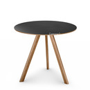 Copenhague Round Table CPH20, Ø 90 x H 74, Lacquered oak, Linoleum black