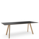 Copenhague Table CPH30, L 200 x W 90 x H 74, Lacquered oak, Linoleum black