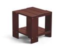 Crate Side Table, Iron red lacquered pine