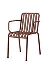 Palissade Chair, Iron red, With armrests