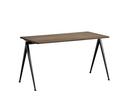 Pyramid Table 01, L 140 x W 65 x H 74 cm, Smoked oak, Steel black powder-coated