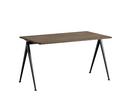 Pyramid Table 01, L 140 x W 75 x H 74 cm, Smoked oak, Steel black powder-coated