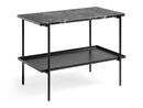Rebar Table, H 55 x W 75 x D 44 cm, Table top marble / Tray black powder coated