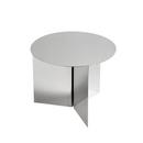 Slit Side Table Steel, H 35,5 x Ø 45 cm, Mirror polished