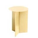 Slit Side Table Steel, H 47 x Ø 35 cm, Light yellow powder coated