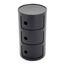 Componibili Round - 3 Compartments, Black