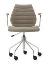 Maui Soft Swivel Chair, Beige, Chrome