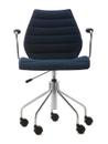 Maui Soft Swivel Chair, Blue, Chrome