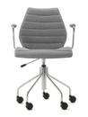 Maui Soft Swivel Chair, Grey, Chrome