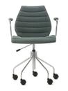 Maui Soft Swivel Chair, Green, Chrome