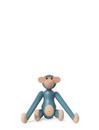 Monkey, Mini (H 9,5 cm), Beech/blue