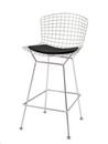 Bertoia Barstool, with cushion, Chrome-plated, Black (Tonus 128)