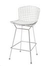 Bertoia Barstool, with cushion, Chrome-plated, Ivory (Tonus 100)