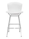 Bertoia Barstool, Full upholstery, Chrome-plated, Ivory (Tonus 100)