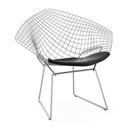 Diamond Chair, with cushion, Chrome-plated, Vinyl black