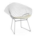 Diamond Chair, with cushion, Chrome-plated, Vinyl white