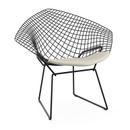 Diamond Chair, with cushion, Rilsan protective coating black, Vinyl white