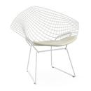 Diamond Chair, with cushion, Rilsan protective coating white, Vinyl white