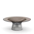 Platner Sofa Table, Large (diameter 107 cm), Polished nickel, Bronzed glass