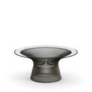 Platner Sofa Table, Small (diameter 91,5 cm), Bronze, metallic, Clear glass