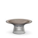 Platner Sofa Table, Small (diameter 91,5 cm), Polished nickel, Bronzed glass