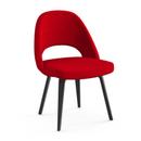 Saarinen executive conference chair, Without armrests, Ebony stained oak, Red