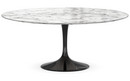 Saarinen Round Sofa Table, Large (Height 38/39cm, ø 91 cm), Black, Arabescato marble (white with grey tones)