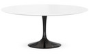 Saarinen Round Sofa Table, Large (Height 38/39cm, ø 91 cm), Black, Laminate white