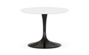 Saarinen Round Sofa Table, Small (Height 36/37 cm, ø 51 cm), Black, Laminate white