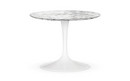 Saarinen Round Sofa Table, Small (Height 36/37 cm, ø 51 cm), White, Arabescato marble (white with grey tones)